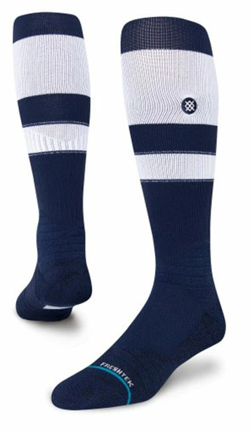 Men's MLB Baseball 2023 OTC Stripe White & Navy FreshTek Socks - Size Large