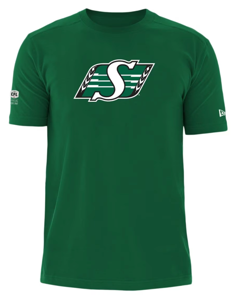Saskatchewan Roughriders CFL Football New Era Reign Logo Sideline T Shirt  - Green