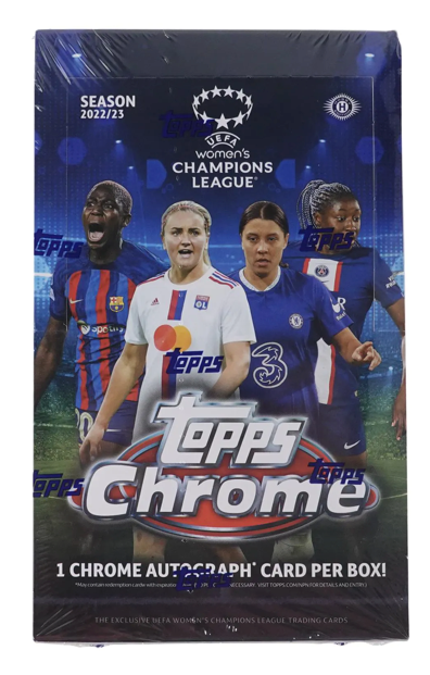 2022/23 Topps Chrome UEFA Women's Champions League Soccer Hobby Box 20 Packs per Box, 4 Cards per Pack