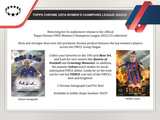 2022/23 Topps Chrome UEFA Women's Champions League Soccer Hobby Box 20 Packs per Box, 4 Cards per Pack