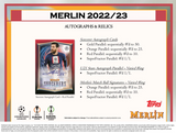 2022/23 Topps UEFA Club Competitions Merlin Chrome Soccer Hobby Box 18 packs Per Box, 4 Cards Per Pack