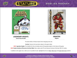 2021/22 Upper Deck Stature Hockey Hobby Box 1 Pack Per Box, 8 Cards Per Pack