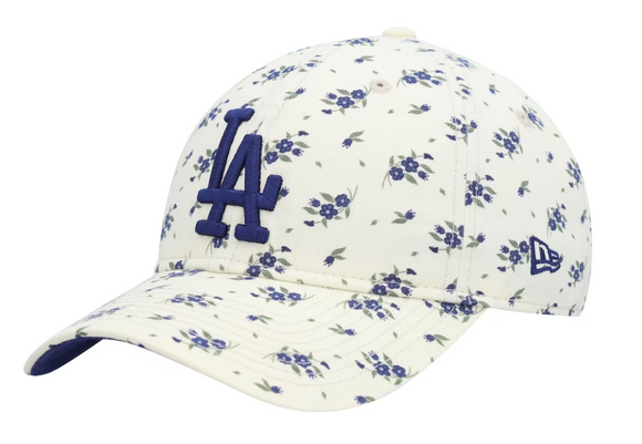 Los Angeles Dodgers New Era Women's Bloom 9TWENTY Adjustable Hat - Cream