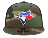 Men's Toronto Blue Jays New Era Camo Woodland Camo Trucker 9FIFTY Snapback Hat