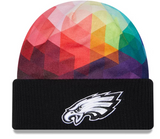 Men's Philadelphia Eagles New Era Black 2023 NFL Crucial Catch Cuffed Knit Hat