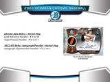 2023 Bowman Chrome Baseball HTA Choice Box - 3 Cards per Box