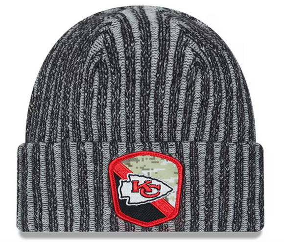 Kansas City Chiefs New Era 2023 Salute To Service Cuffed Knit Hat - Black