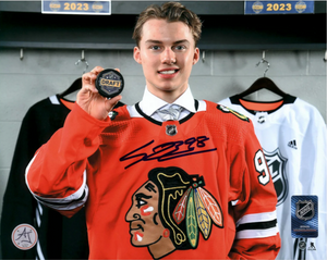 Connor Bedard Chicago Blackhawks Draft Day Autographed Signed 8x10 Photo