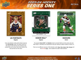 2023/24 Upper Deck Series 1 Hockey Tin 8 Packs + 1 Exclusive Dazzlers 3-Card Pack per Tin, 12 Cards per Pack