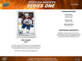 2023/24 Upper Deck Series 1 Hockey Tin 8 Packs + 1 Exclusive Dazzlers 3-Card Pack per Tin, 12 Cards per Pack