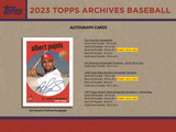 2023 Topps Archives Baseball Hobby Box 24 Packs per Box, 8 Cards per Pack