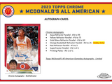 2023 Topps McDonald's All American Chrome Basketball Hobby Box 20 Packs per Box, 4 Cards per Pack