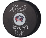 Adam Fantilli Columbus Blue Jackets Autographed Fanatics Authentic Hockey Puck with "2023 #3 Pick" Inscription