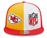 Men's New Era Gold/Red Kansas City Chiefs 2023 Sideline Primary Logo 9FIFTY Snapback Hat