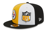 Men's New Era Gold/Black Pittsburgh Steelers 2023 Sideline Primary Logo 9FIFTY Snapback Hat
