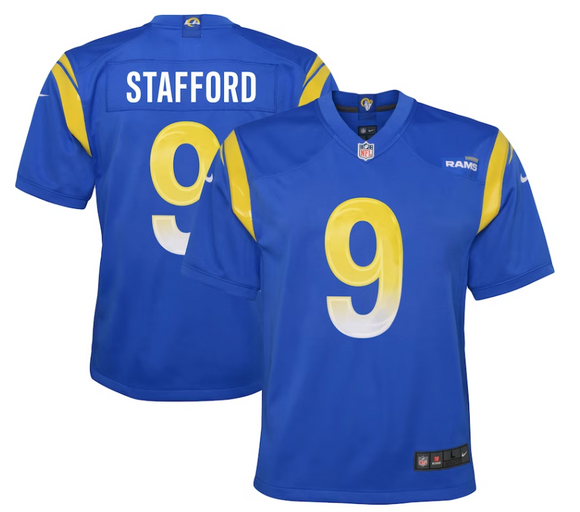 Youth Nike Matthew Stafford Blue Los Angeles Rams Game NFL Home Football Jersey - Multiple Sizes