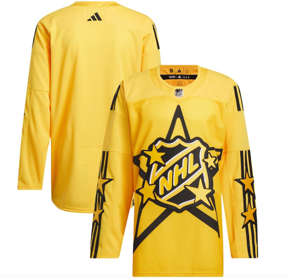 Men's 2024 NHL All-Star Game adidas x drew house Yellow Primegreen Authentic Jersey