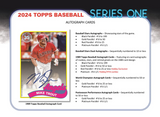 2024 Topps Series 1 Baseball Hobby Box 20 Packs Per Box, 12 Cards Per Pack