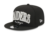 Men's New Era Black Las Vegas Raiders Golden Tall Text 9FIFTY Snapback Hat