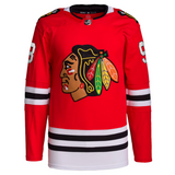 Men’s NHL Chicago Blackhawks Connor Bedard Adidas Primegreen Home Red – Authentic Jersey with ON ICE Cresting
