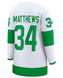 Women's Toronto Maple Leafs Auston Matthews Fanatics Branded White St. Patricks Alternate Premier Breakaway Player Jersey
