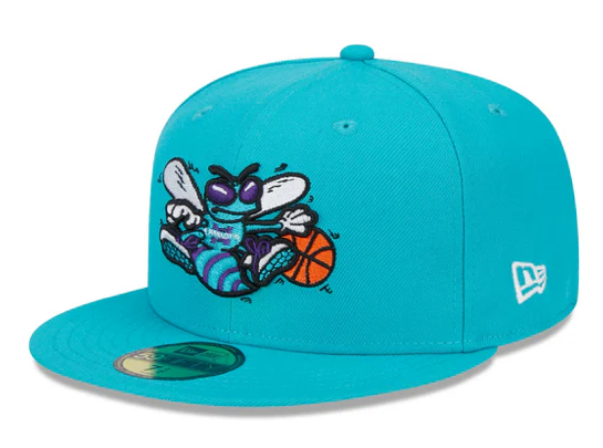 Men's New Era Teal Classic Charlotte Hornets NBA Basketball 59FIFTY Fitted Hat