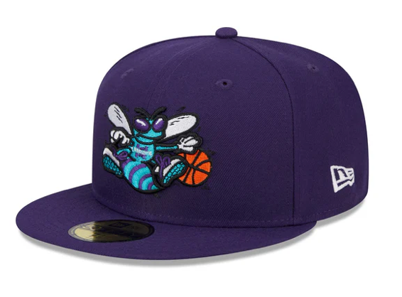 Men's New Era Purple Classic Charlotte Hornets NBA Basketball 59FIFTY Fitted Hat