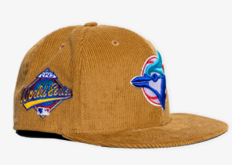 Toronto Blue Jays New Era 59fifty 1993 World Series Side Patch Fitted Custom Wheat Hat Cap - Corduroy