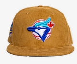 Toronto Blue Jays New Era 59fifty 1993 World Series Side Patch Fitted Custom Wheat Hat Cap - Corduroy