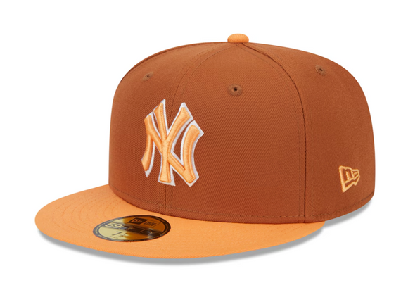 Men's New York Yankees MLB New Era 9Fifty Colour Pack Snapback Hat Cap - Earthly Brown/Orange
