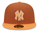 Men's New York Yankees MLB New Era 9Fifty Colour Pack Snapback Hat Cap - Earthly Brown/Orange