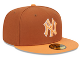 Men's New York Yankees MLB New Era 9Fifty Colour Pack Snapback Hat Cap - Earthly Brown/Orange