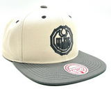 Men’s NHL Edmonton Oilers Mitchell & Ness Black Tape Snapback Hat – Beige