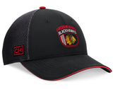 Chicago Blackhawks Fanatics 2024 NHL Draft On Stage Trucker Adjustable Hat - Black