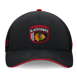 Chicago Blackhawks Fanatics 2024 NHL Draft On Stage Trucker Adjustable Hat - Black