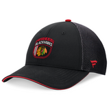 Chicago Blackhawks Fanatics 2024 NHL Draft On Stage Trucker Adjustable Hat - Black