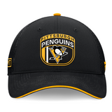 Men's Pittsburgh Penguins Fanatics 2024 NHL Draft On Stage Trucker Adjustable Hat - Black