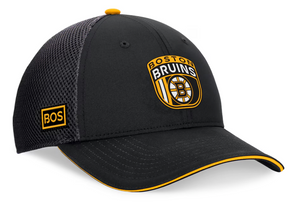 Boston Bruins Fanatics 2024 NHL Draft On Stage Trucker Adjustable Hat - Black