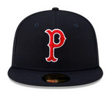 Men's Worcester Red Sox P Logo New Era Navy Theme Nights 59FIFTY Fitted Hat