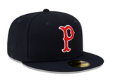 Men's Worcester Red Sox P Logo New Era Navy Theme Nights 59FIFTY Fitted Hat