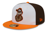 Men's Bowling Green Hot Rods New Era White/Orange Theme Night 59FIFTY Fitted Hat