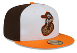 Men's Bowling Green Hot Rods New Era White/Orange Theme Night 59FIFTY Fitted Hat