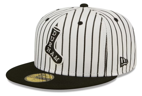 Men's Durham Bulls New Era White/Black Black Sox Theme Night 59FIFTY Fitted Hat