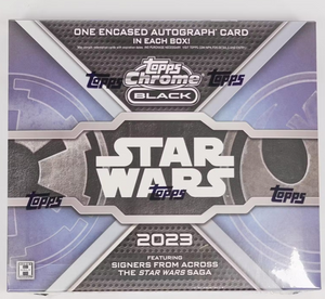 2023 Topps Star Wars Chrome Black Hobby Box 1 Encased Autograph + 1 Pack per Box