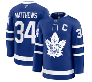 Men's Toronto Maple Leafs Auston Matthews Fanatics Blue Captain Patch Home Premium Jersey