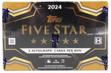 2024 Topps Five Star Baseball Hobby Box 8 Boxes Per Case, 1 Pack Per Box, 2 Cards Per Pack