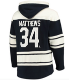 Men's Toronto Maple Leafs Auston Matthews '47 Blue Player Name & Number Lacer Pullover Hoodie