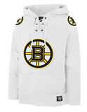 Men's Boston Bruins NHL Hockey '47 Brand Heavyweight Jersey Lacer Hoodie - White Out