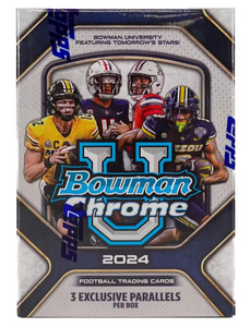 2024 Bowman University Chrome Football 7-Pack Blaster Box 7 Packs Per Box, 4 Cards Per Pack