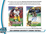 2024 Bowman University Chrome Football 7-Pack Blaster Box 7 Packs Per Box, 4 Cards Per Pack